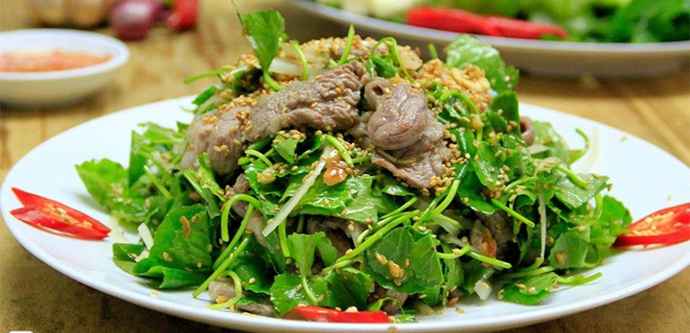 Cách làm nộm rau má thịt bò