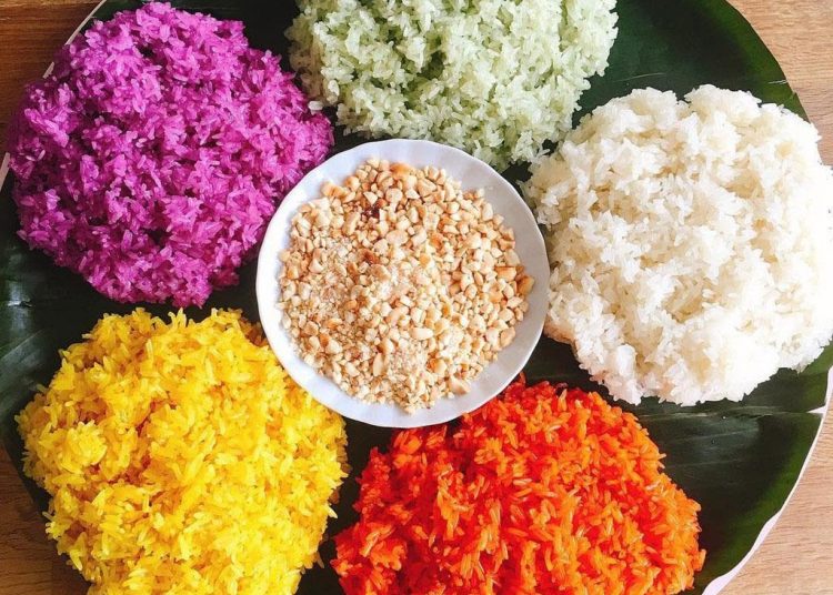 Cách làm xôi ngũ sắc Tây Bắc