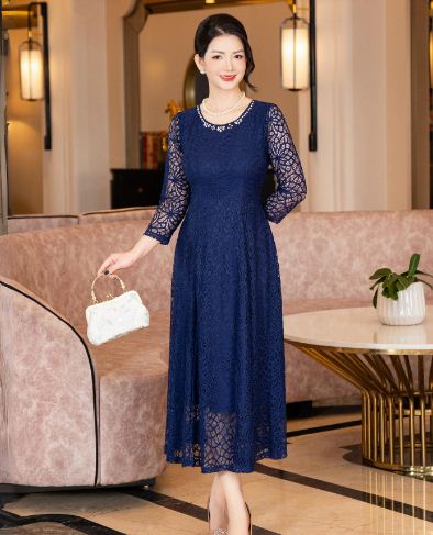 đầm dự tiệc u50 ren