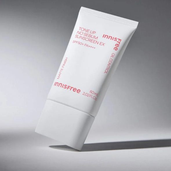 Review kem chống nắng Innisfree hồng mẫu mới Tone Up No Sebum